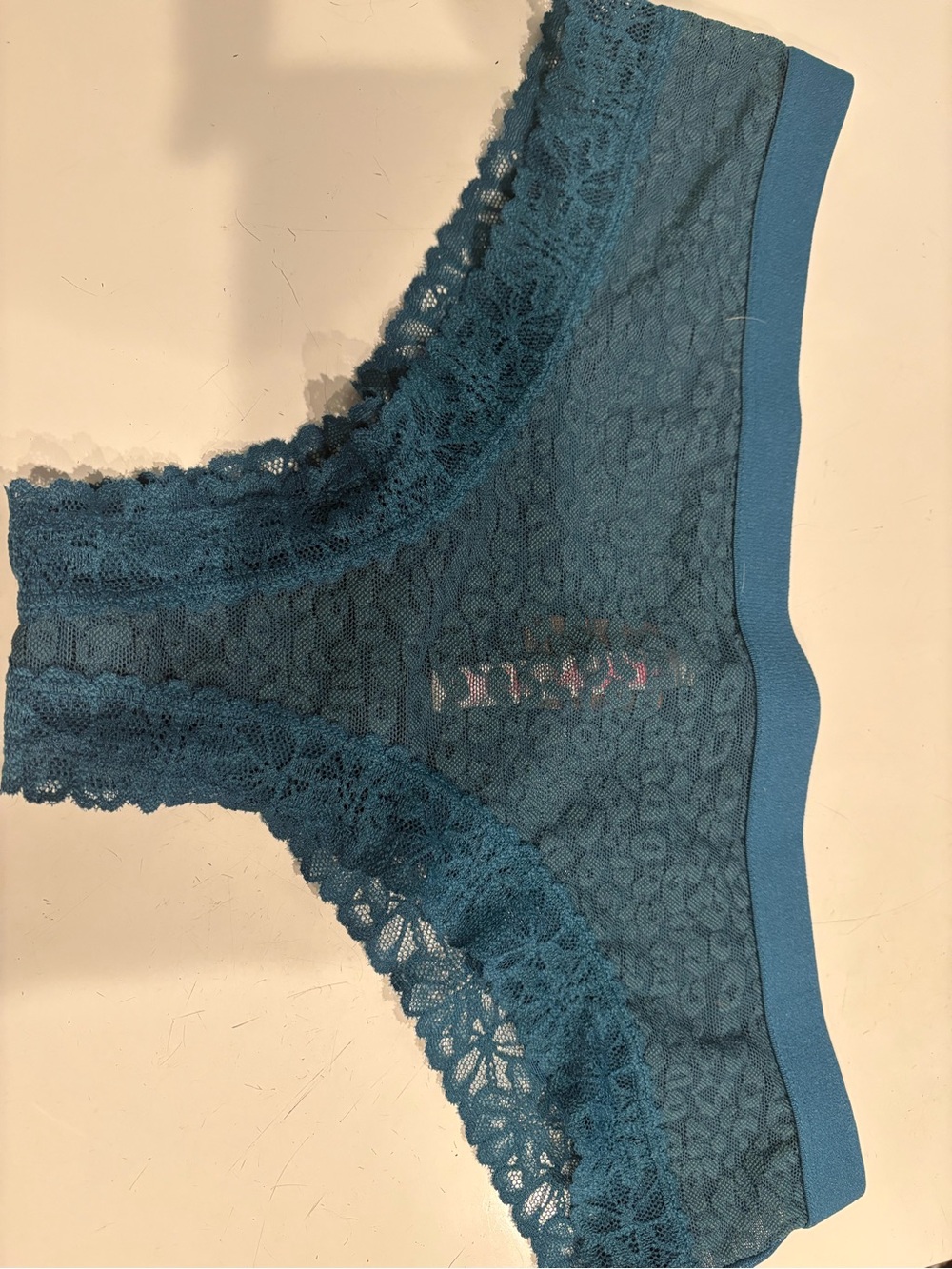 PINK Victoria's Secret Lace Trim Bikini Brief - Teal Blue